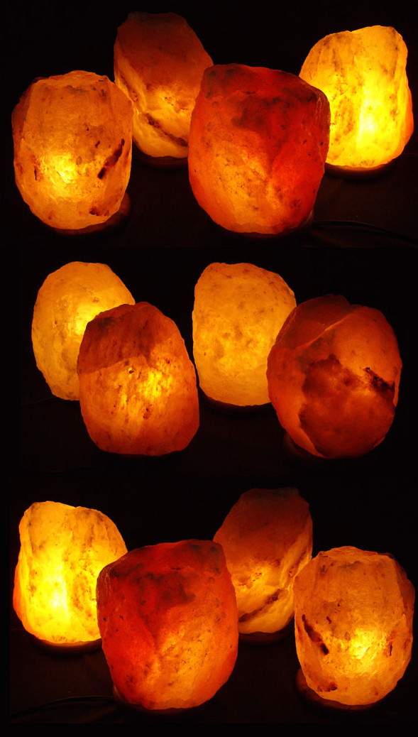 12 4-5lb Natural Himalayan Salt Crystal Lamps- Gift/Office Package
